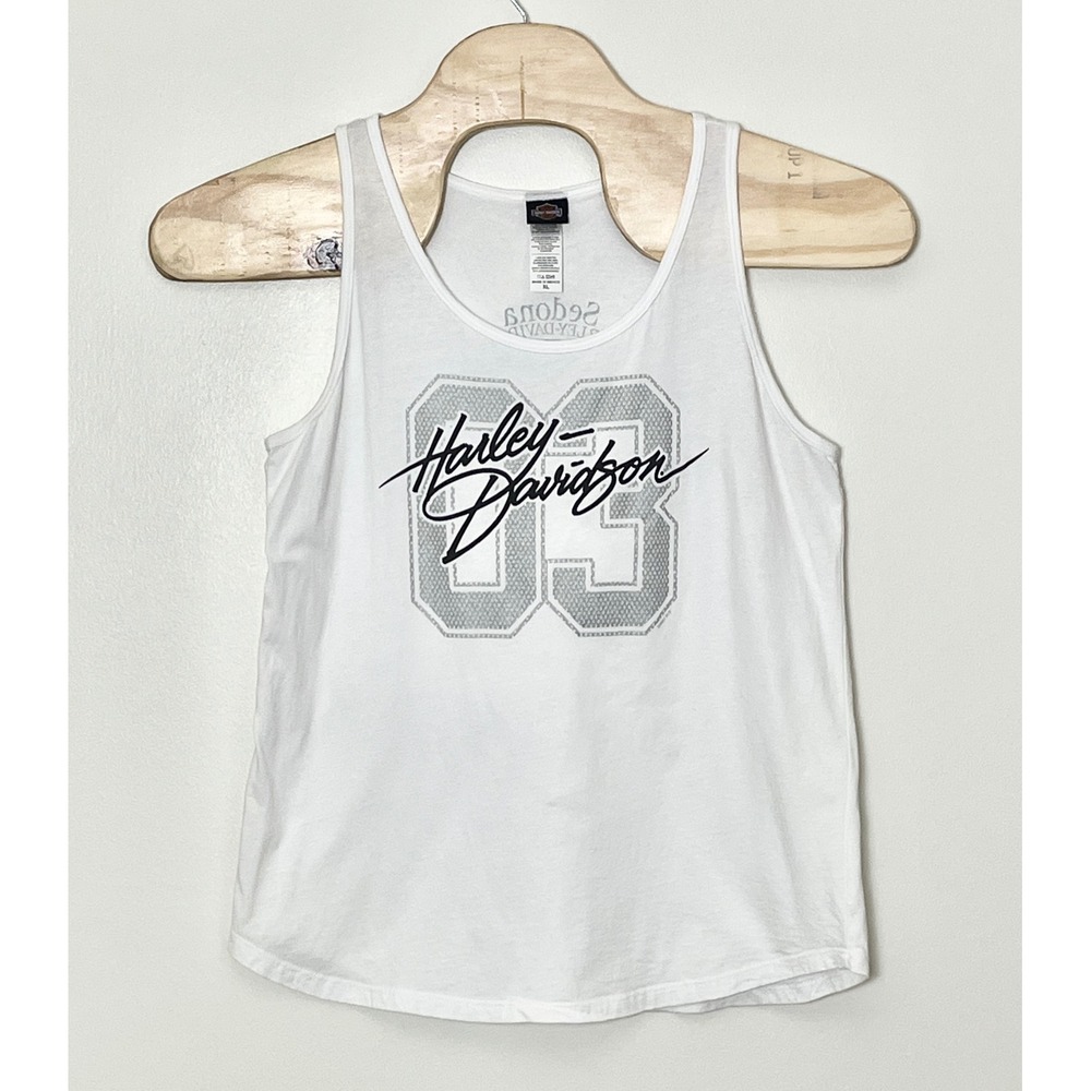 Harley Davidson Tank Top Mens XL White Biker Motorcycle Sedona Arizona Logo